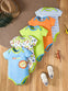 5pcs Adorable Baby Boy's Cotton Romper Set - Cute Animal Patterns & Stripes, Machine Washable, Summer-Ready with Round Neckline - Vibrant Colors, Baby Boy Clothes, Perfect for Outdoor BS6098J